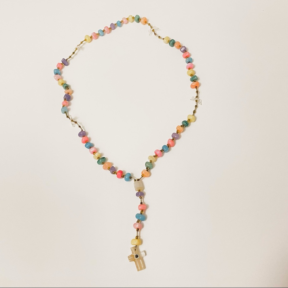 Crystal Rhinestone Rosary Multi Color Handmade